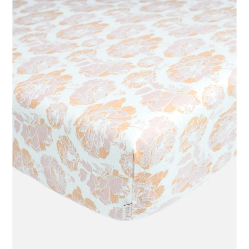 Bamboo Crib Sheets - Floral Burst Vintage Blush