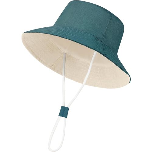 Baby Boy Sun Hat Toddler Summer Bucket Beach Hats for Girls Sun Protection UPF 50+ Cotton Linen