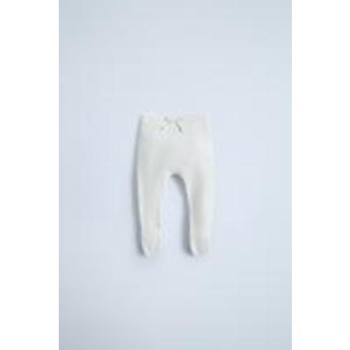 BOW FOOTED KNIT LEGGINGS - Light ecru | ZARA United States