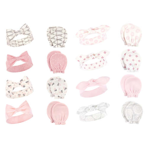 Hudson Baby 16 Piece Cotton Headband and Scratch Mitten Set, Paris Lac — buybuy BABY