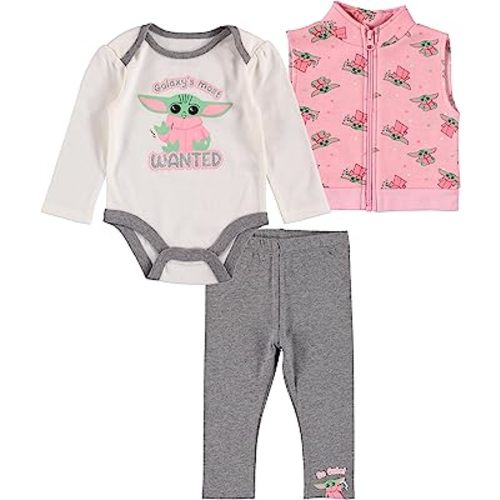 STAR WARS Baby Yoda Baby Girls long Sleeve Tshirt and Pants Set