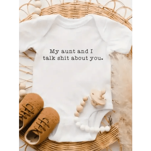 funny " aunt talk " baby onesie humor - Temu