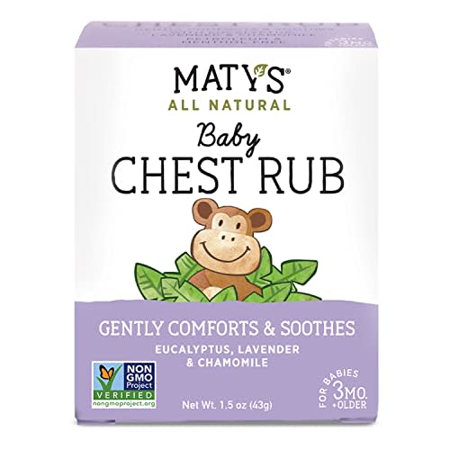 Maty's Baby Chest Rub - Naturally Comfort, Soothe and Help Relieve Congestion in Babies 3 months+, Petroleum Free - Made with Soothing Lavender and Chamomile - 1.5 oz