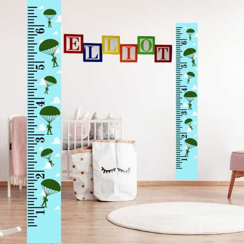 Toy Story Growth Chart: Canvas with Magnetic Hangers for Kids&#39; Room Decor including hanging hardware