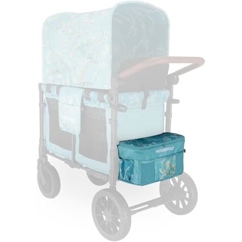 WONDERFOLD W2 Elite/Luxe Stroller Wagon Replacement Rear Fabric Basket with Zippered Cover and Outside Storage Pockets (Compatible with W2 Elite/Luxe Only) - Van Gogh Museum Almond Blossoms