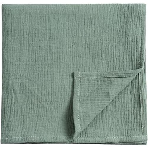 Meracorallo Muslin Swaddle Blanket, 100% Cotton Receiving Blanket Soft and Breathable Swaddle Wrap for Baby Boys and Girls (Roman Green)