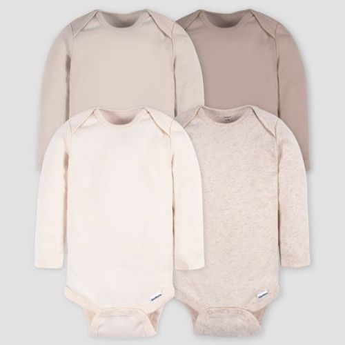 Gerber Baby 4pk Long Sleeve Onesies - Neutral 18m