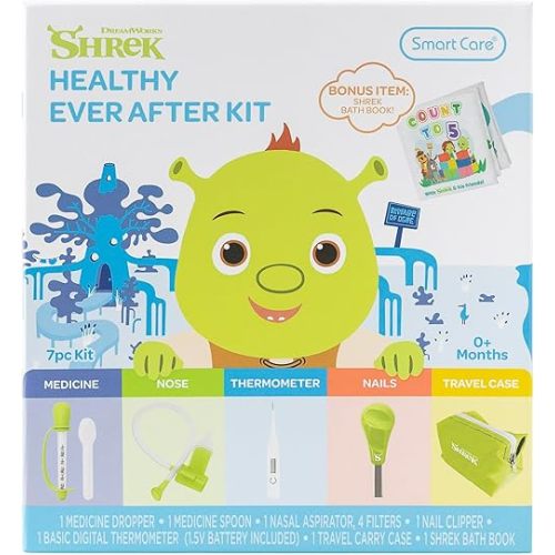 Shrek Healthy Ever After Baby Healthcare Kit, Baby Newborn Essentials, Newborn Gifts, Baby Gift Set, 7PC