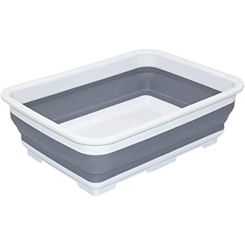 Collapsible Dish Pans for Washing Dishes - Space-Saving Multiuse Foldable Sink Tub (14.5'' L x 10.5'' W) - 2.6 Gal (10L) Kitchen Storage Tray for Outdoor Camping and Vegetable Washing