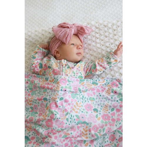 Willow's Whimsy Floral Ruffle Zipper Footie