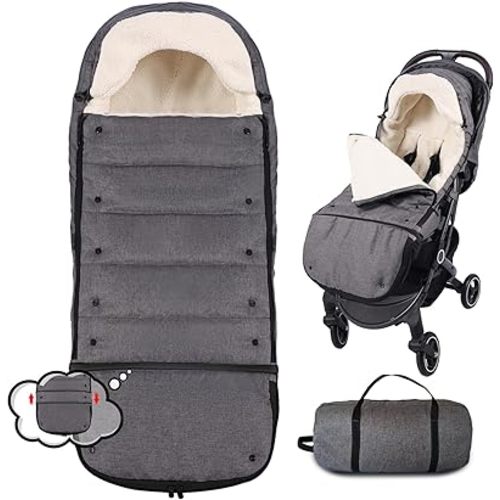 Baby Stroller Footmuff Winter - Universal, Expandable, Warm Infant/Toddler Cover, Cold-Weather Buggy Warmer, Stroller Bunting/Sleeping Bag, Waterproof Winter Cover, Stroller Accessories