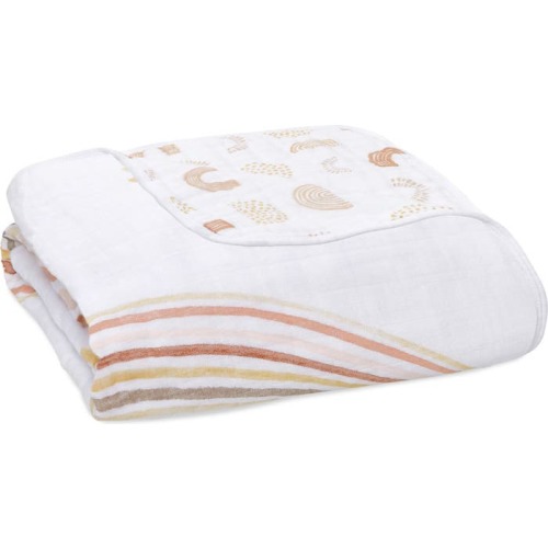 aden + anais Classic Dream Blanket™, White/ Keep Rising Tan