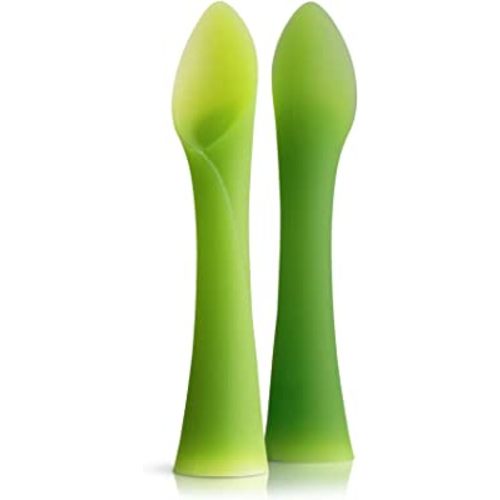Olababy 100% Silicone Soft-Tip Training Spoon for Baby Led Weaning 2pack
