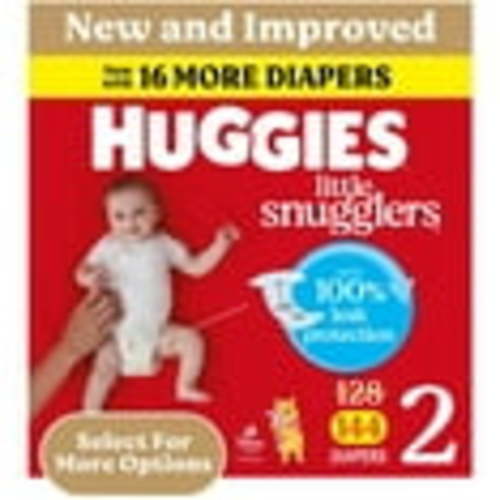 Huggies Little Snugglers Baby Diapers, Size 2 (12-18 lbs), 144 Ct (Select for More)