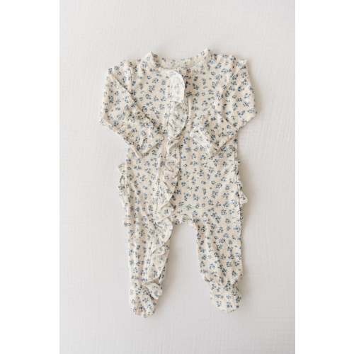 Blooming Blues Ruffled Footie – Bella Berry Designs