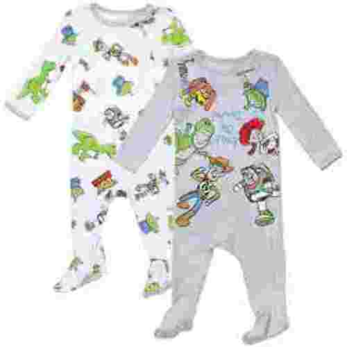 Disney Pixar Toy Story Woody Buzz Lightyear Jessie Newborn Baby Boys 2 Pack Zip Up Sleep N' Plays Newborn to Infant