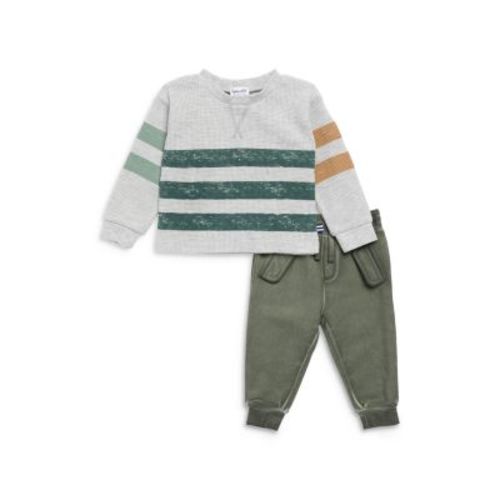 Boys' Striped Waffle Knit Top & Sweatpants Set - Baby