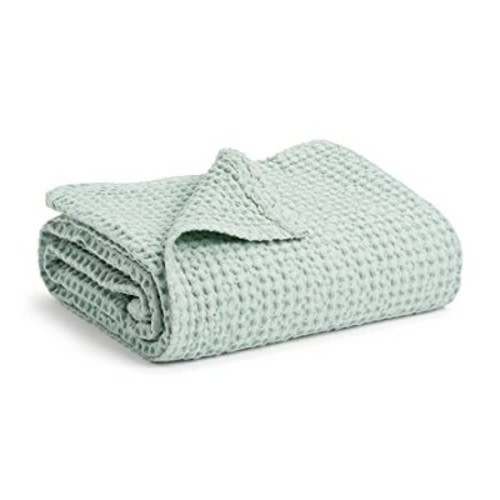 Simka Rose Waffle Baby Blanket, Sage