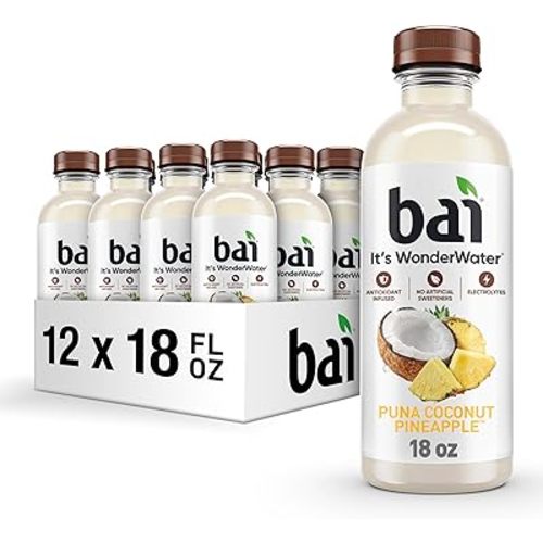 Bai Antioxidant Infused Water Beverage, Puna Coconut Pineapple, with Vitamin C and No Artificial Sweeteners, 18 Fluid Ounce Bottle, 12 Pack