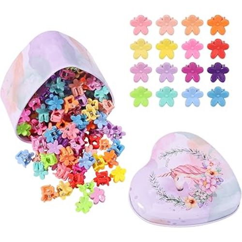 128PCS Baby Girls small Barrettes Hair Claw Clips Flower Hair Hair Accessories Barrattes for School Girls Kids Teens