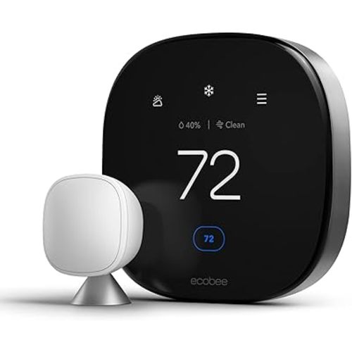 ecobee New Smart Thermostat Premium with Smart Sensor and Air Quality Monitor - Programmable Wifi Thermostat - Works with Siri, Alexa, Google Assistant