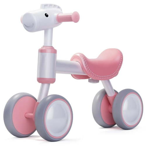Zmoon Baby Balance Bike for 1 Year Old Boys Girls Toddler Balance Bike 4 Wheels Walker Riding Toys for 12 to 24 Months Toddler First Bike Birthday Gifts, Pink Christmas Gift