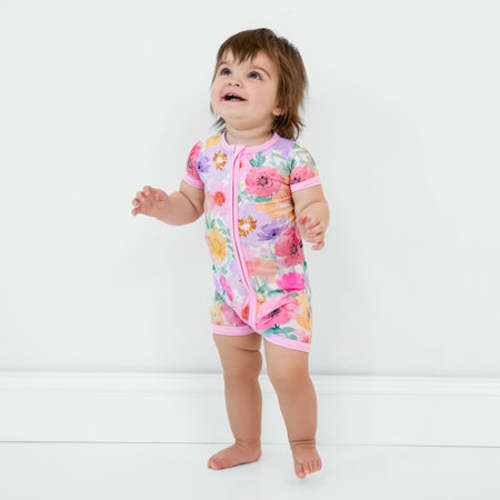Watercolor Meadow Shorty Zippy
