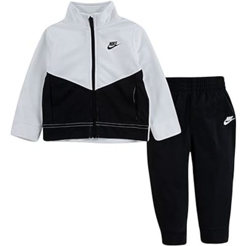 Nike Baby Boys Full Zip Track Jacket And Jogger Pants 2 Piece Set (Black(76F192-023)/White, 18 Months)