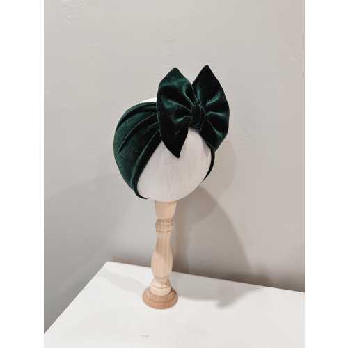 Emerald Velvet Christmas Bow - Oversized Head Wrap - Big Bow Headband - Christmas Hair Bows for Baby - Newborn Bows - Velvet Hair Bows