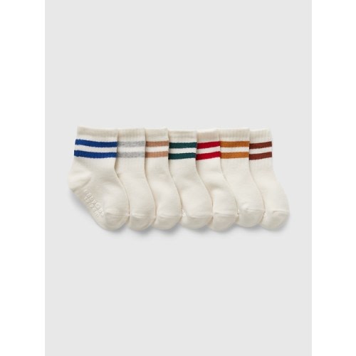 Baby & Toddler Varsity Stripe Quarter Crew Socks (7-Pack)