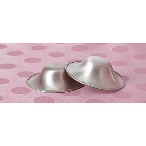 SILVERETTE The Original Silver Nursing Cups, Silverettes Metal Nipple Covers for Breastfeeding, Nursing Shield, 925 Silver Nipple Cover Guards, Soothe and Protect Sore Nipples -Made in Italy