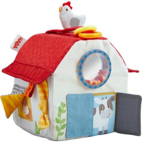 Sensory Play Cube Farmyard - Infant Toys for Tummy Time and Best Toys for Baby Development for 6 Months+ with Rattle & Crinkle Sounds