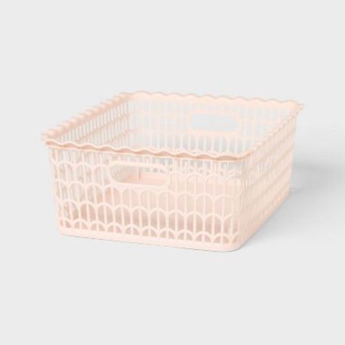 Wave Scallop Decorative Basket Medium Pink - Brightroom™
