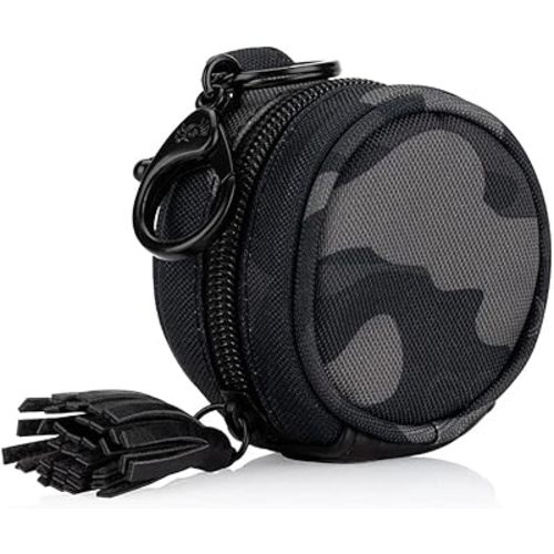 Itzy Ritzy Chelsea + Cole Camo Pacifier Case with Clip; Pacifier Charm Pod Includes Clasp, Measures 2.5" in Diameter & Holds 2 Pacifiers; Camo