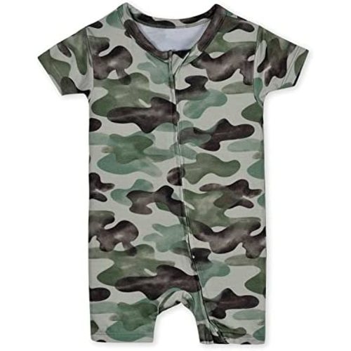 Gerber Baby Short Sleeve Romper- Camp- 0-3m