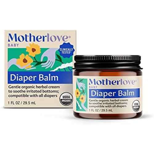 Motherlove Diaper Balm (1 oz) Organic Herbal Diaper Rash Cream—Cloth Diaper Safe, Zinc Oxide- & Petroleum-Free—Ideal Diaper Bag Size