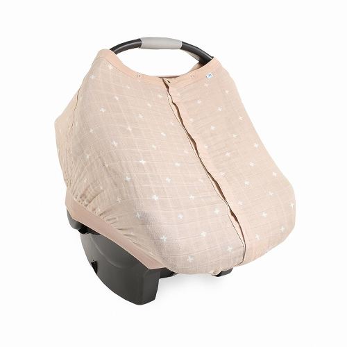 Little Unicorn Breathable Car Seat Canopy | Magnetic Closure Cover & Universal Fit | Protection & Privacy for Baby (Taupe Cross)