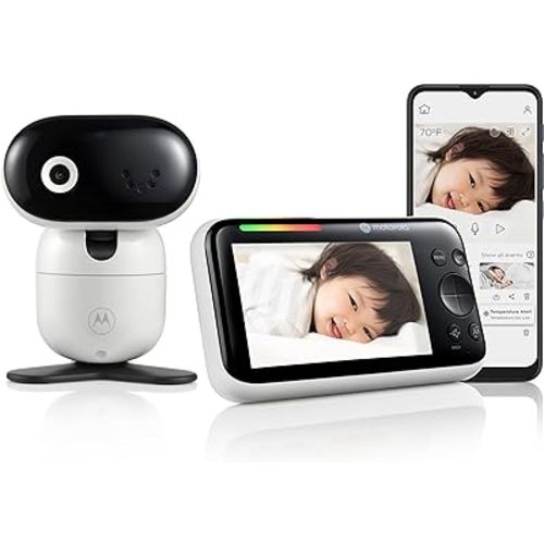 Motorola Baby Monitor PIP1610 HD Connect - 5" WiFi Video Baby Monitor with Camera, Wall Mount, 1080p, Smart Phone Nursery App, 1000ft Range, 2-Way Audio, Remote Pan-Tilt-Zoom, Room Temp, Lullabies