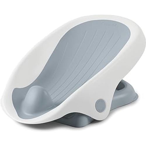 Summer Infant Clean Rinse Baby Bath Seat, Soft Support for Use on the Counter, Sink, or Bathtub, 3 Reclining Positions, Quick-Dry, Use from Birth to Sitting Up - Gray