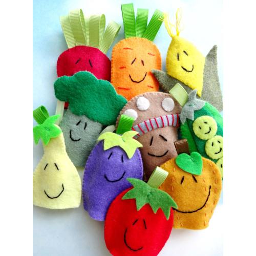 Vegetable Felt Finger Puppets Sewing Pattern - PDF ePATTERN