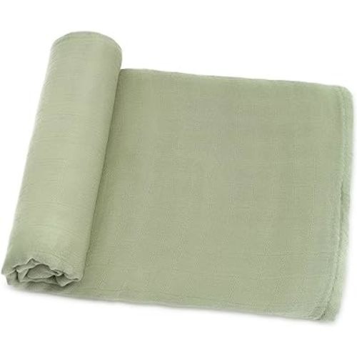 Comfy Cubs Muslin Swaddle Blankets Pack of 1 - 47 x 47 Inch Soft Cotton Baby Blanket Set, Large Multipurpose Wraps for Newborns - Self-Soothing Swaddles for Newborns - Sage