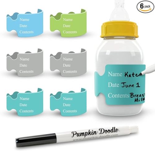 Pumpkin Doodle The Original Write and Reuse Baby Bottle Labels for Daycare