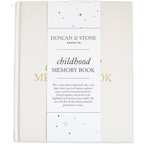 Childhood Memory Book (Cream, 175 Pages) - Milestone & Child Memory Book from Pregnancy to Year Eighteen – Childhood Memory Journal for Parents