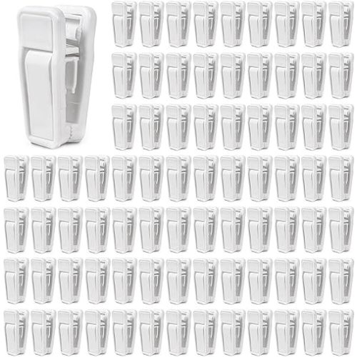 80 Pcs Plastic Baby Hanger Clips Slim-line Finger Clips Set for Clothes Hanger Velvet Hanger (White)