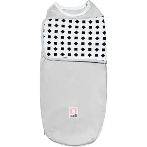 Nanit Breathing Wear Swaddle – Works Pro Baby Monitor to Track Breathing Motion Sensor-Free, Real-Time Alerts, 100% Cotton, Size Large, 3-6 Months, Pebble Grey