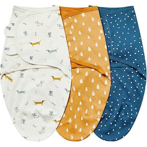 insular Baby Swaddle Wrap, Swaddle Blanket for Newborn and Infant, Adjustable Swaddle Set for Boy and Girl, Soft Cotton Baby Sleep Sack 3 Pack (Small(0-3M), Dachshund)