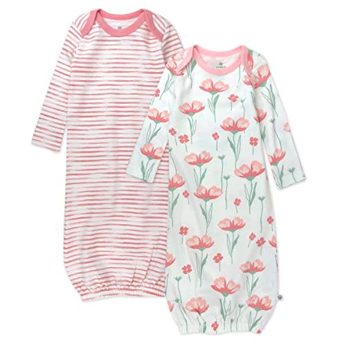 HonestBaby 2-Pack Sleeper Gowns Layette Sets 100% Organic Cotton for Newborn Baby Boys, Girls, Unisex