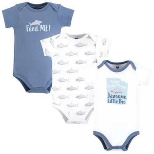 Hudson Baby Infant Boy Cotton Bodysuits, Jawsome Little Bro, 3-6 Months