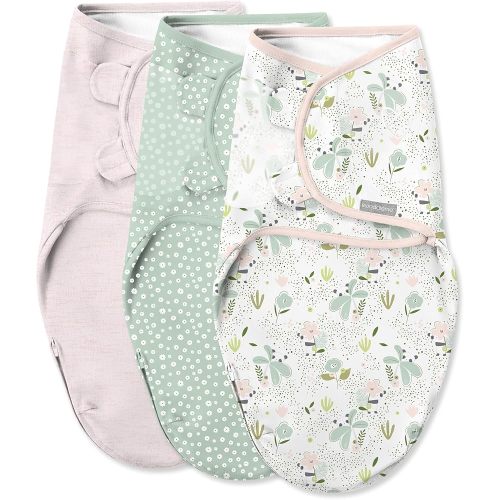 SwaddleMe by Ingenuity Original Swaddle with Easy-Change, 100% Cotton, Improves Sleep & Calms Startle Reflex, 0-3 Months, 3-Pack - Peekaboo Panda