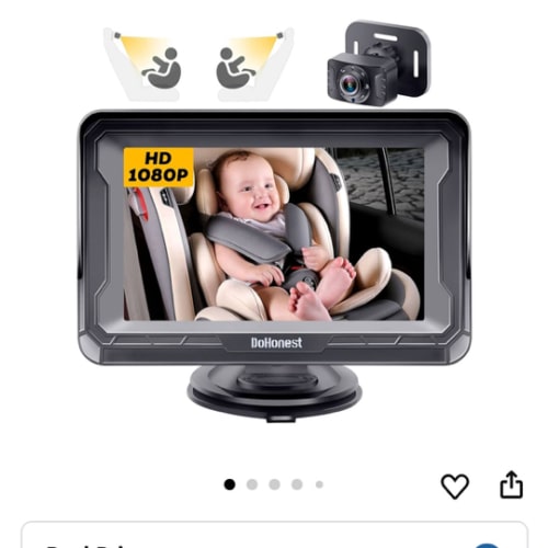 DoHonest Baby Car Camera HD 1080P - Rear-Facing Car Baby Monitor with Night Vision, Adjustable View Angle, Easy Setup, Anti-Glare Display, Safety for Kids & Infants